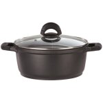 Faitout fonte daluminium - gsw - silcoguss - 28 cm - induction - noir