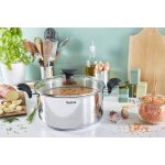 Faitout inox + couv en verre 24cm primary e3084604 tefal