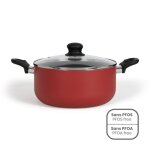 Faitout - livoo - mep150r - 24 cm - antiadhsif sans pfoa ni pfos - poignes silicone - tous feux dont ...