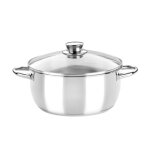 Faitout - monix - optima - 20 cm - couvercle en verre - compatible induction