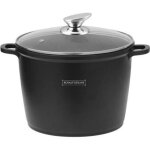 Faitout profond - royalty line - 28 cm - effet pierre - couvercle en verre - non - collant