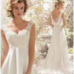 Fandi robe de marie de plage en mousseline de soie dentelle appliques ivoire blanc dos nu vestido de ...