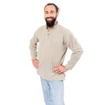 Fantazia - chemise grande taille homme - chemise col mao homme chanvre