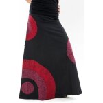 Fantazia - jupe ethnique - jupe longue psychedelic nepali dream noir rouge hiver