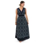 Fantazia - robe grande taille - robe longue print ethnic chic noir gris anissa