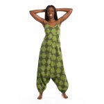 Fantazia - combinaison salopette femme - combinaison sarwel femme psychedhelice kaki coton leger