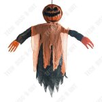 Fant�me suspendu � la citrouille - tech discount - effet sonore et lumineux - d�coration dhalloween