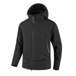 Fashion blouson coupe vent impermable sport homme capuche amovible printemps - noir