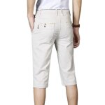 Fashion pantacourt homme en coton slim fit casual bermuda homme ete - beige