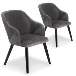 Lot de 2 fauteuils liberto velours gris
