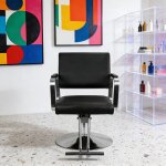 Fauteuil barbier flasidu chaise de coiffure avec repose - pieds rotation de 360 degr�s r�glable en hauteur ...
