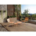 Fauteuil bas de jardin empilable en m�tal - orange clair - mirmande de mylia