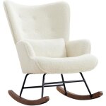 Fauteuil � bascule chaise ber�ante allaitement b�b� en tissu bouclette rocking chair style scandinave ...