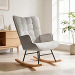 Fauteuil � bascule leww chaise relaxante rocking chair fauteuil relax pieds en m�tal et en bois massif ...