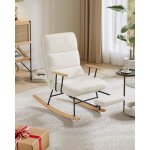 Fauteuil  bascule pieds en bois dhva tissu peluche dossier rglable sur 4 positions supporte jusqu ...