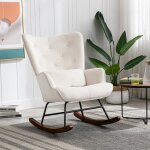 Fauteuil  bascule rocking chair avec support lombaire chaise berante allaitement bb tissu en velours ...