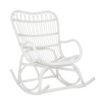 Fauteuil � bascule en rotin washington 93cm blanc