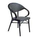 Fauteuil de terrasse bistrot parisien en aluminium noir - oviala
