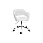 Miliboo - chaise de bureau � roulettes design blanc et acier chrom� jessy