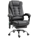 Fauteuil de bureau direction massant chauffant hauteur rglable dossier inclinable tissu gris