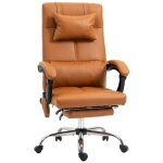 Vinsetto - fauteuil de bureau massant - revtement synthtique pu - 66x67x123cm - marron