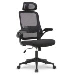 Fauteuil de bureau ergonomique avec appui - t�te et soutien lombaire ? tissu maille ? accoudoirs relevables ...