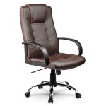 Fauteuil de bureau - jansport - eg - 221 - cuir cologique - marron - rglable en hauteur