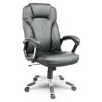 Fauteuil de bureau en cuir �cologique - jansport - pivotant - dossier haut - noir - accoudoirs rembourr�s ...