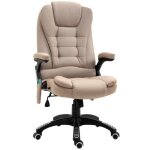 Fauteuil de bureau - vinsetto - massant chauffant ergonomique inclinable t�l�commande pivotant - polyester ...