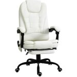 Vinsetto - fauteuil de bureau massant - garnissage mousse - 67x 79x121cm - blanc
