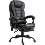 Fauteuil de bureau massant vinsetto - noir - avec repose - pieds et dossier inclinable - 7 points de ...