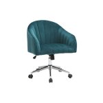 Fauteuil de bureau miliboo romi en velours bleu p�trole - design baroque - r�glable en hauteur - a roulettes ...