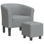 Fauteuil cabriolet - qiilu - haj7551573126923 - gris clair - tissu 100% polyester - avec repose - pied ...