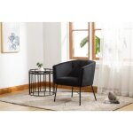 Fauteuil cabriolet en velours fakart - noir