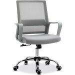 Vinsetto - fauteuil de bureau - maille - 58x58x104cm - gris