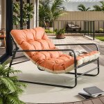 Chaise longue jardin int�rieur / ext�rieur ? coussin r�versible �pais ? fauteuil relax confortable ? ...