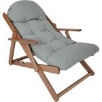 Homcom - fauteuil relax - bois de h�tre - 71x89x96cm - gris