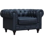 Fauteuil chesterfield aliza - 111 x 82 x 70 cm - noir