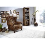 Fauteuil chesterfield - inspiration colonial britannique (brun caf�) - oxford