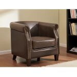 Fauteuil club en cuir vieilli - vente - unique - enguerrand - marron - vintage - 1 place - intrieur