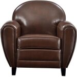 Fauteuil marron en croute de cuir enduite - club - rendez - vous dco