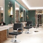 Fauteuil de coiffeurhauteur r�glable chaise de coiffure peut pivoter � 360�en pu pour salon et maison ...