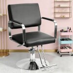 Fauteuil coiffurehauteur r�glable 93 - 100cm chaise de coiffure peut pivoter � 360�en pu pour salon et ...