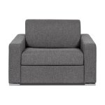 Fauteuil convertible express en tissu anthracite - couchage 70 cm - matelas 14 cm - calito
