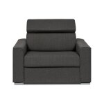 Fauteuil convertible express en tissu gris - couchage 70 cm - matelas 14 cm vizir