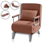 Fauteuil convertible lit - makika - ted - 3en1 avec accoudoirs - dossier rglable 5 positions - 200 kg ...