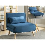 Fauteuil convertible posio en tissu - bleu
