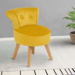 Idmarket fauteuil crapaud en velours jaune