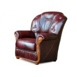 Fauteuil en cuir de buffle daphne - bordeaux - vente - unique - 3 places - contemporain - design