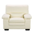 Fauteuil en cuir de buffle ivoire mimas ii